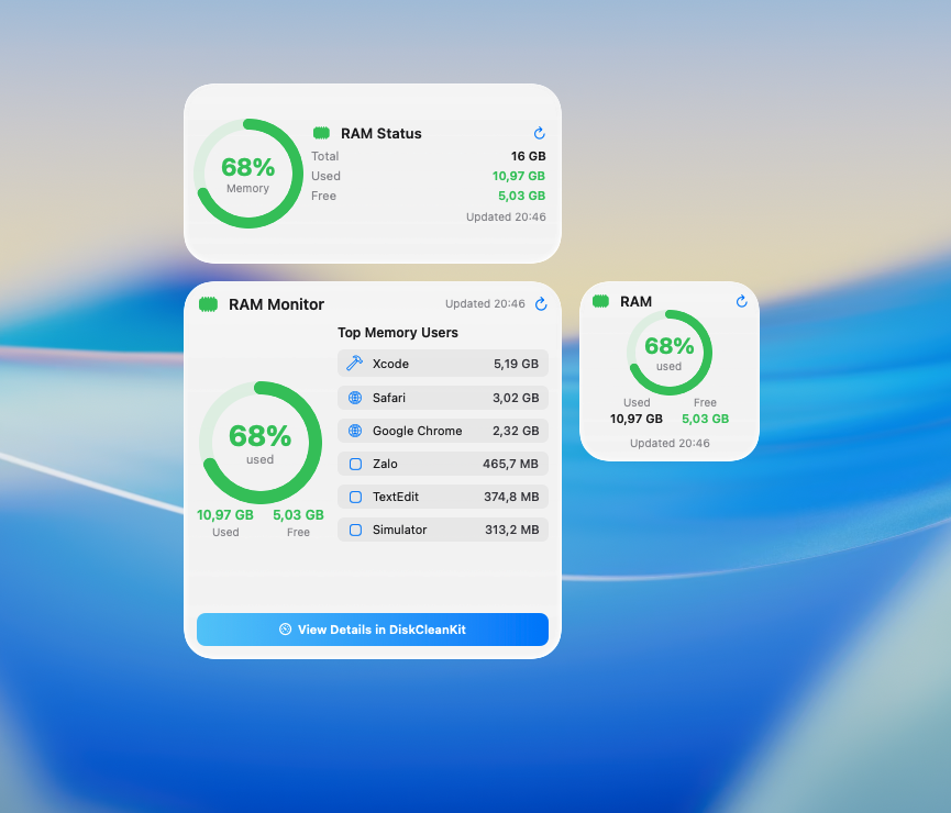 Mac Storage & RAM Widgets screenshot 2