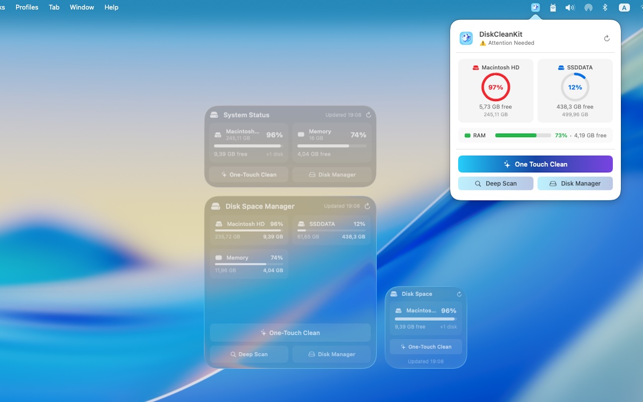 Widget with System Monitoring