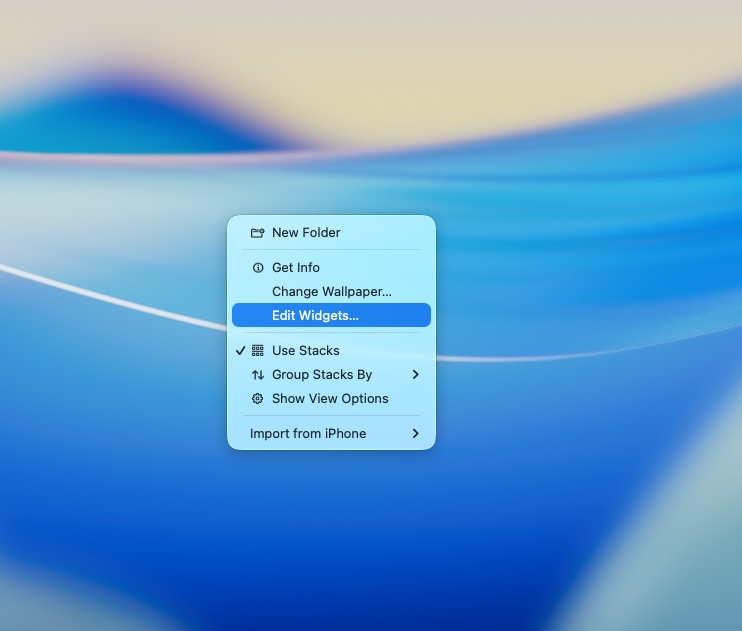 Enable Menu Bar Widget